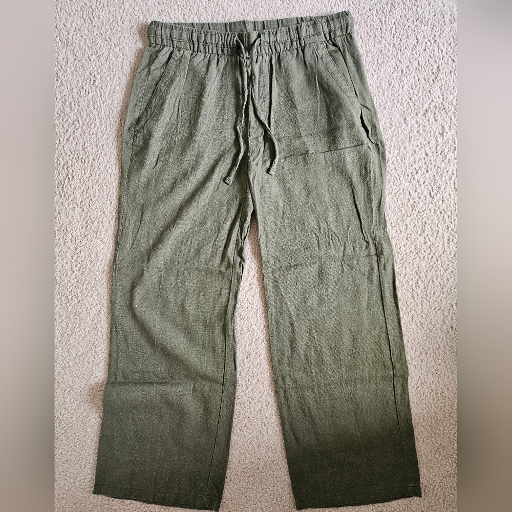Old Navy Olive Green Linen Pant